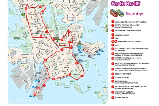 city sightseeing helsinki map